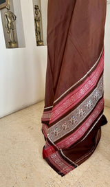 ZIANA — RUDRAKSHA DETAILS IN A BROWN KANJIVARAM SILK