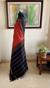 ANVISHA — RUST KORVAI KANJIVARAM WITH DISTINCTIVE BORDER WEAVES