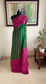 KISALAYA — GREEN FUSION KANJIVARAM WITH IKAT & RUDRAKSHA