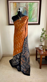 LIPSITA - BROWN GOPALPUR TUSSAR WITH BANDHA AANCHAL