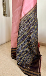 ANULIPI – PASTEL PINK ODISHA HANDLOOM WITH TEMPLE BANDHA MOTIFS