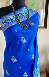 ANAMITA – STORYTELLING BALUCHARI WOVEN IN DEEP CEREMONIAL BLUE