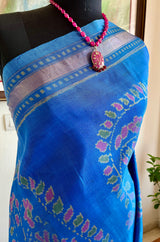 RUJAL- RAJKOT PATOLA IN BLUE WITH LARGE PAISLEY MOTIFS