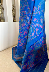 RUJAL- RAJKOT PATOLA IN BLUE WITH LARGE PAISLEY MOTIFS