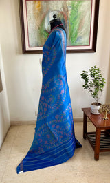 RUJAL- RAJKOT PATOLA IN BLUE WITH LARGE PAISLEY MOTIFS