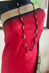 ELISA – REDDISH MAROON BOMKAI SILK WITH AN EXQUISITE WOVEN AANCHAL