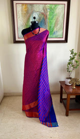 MADHUSHA - MAROON KANJIVARAM CHECKS WITH CONTRAST AANCHAL
