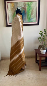 ARYAVATI – BEIGE KANJIVARAM WITH EARTHY TEMPLES AND THAZHAMPU