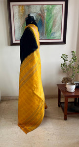 SUMEDHIKA – BLACK PATLI BOMKAI WITH AN INTRICATE FLORAL AANCHAL