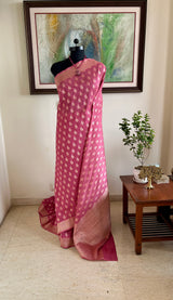DHANVI- ELEGANT, PINK, KATAN SILK BANARASI SAREE