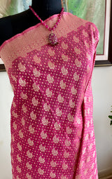 DHANVI- ELEGANT, PINK, KATAN SILK BANARASI SAREE