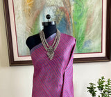 ADYA – CONTEMPORARY GOPALPUR TUSSAR WITH CONTRAST FLORAL AANCHAL