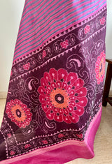 ADYA – CONTEMPORARY GOPALPUR TUSSAR WITH CONTRAST FLORAL AANCHAL