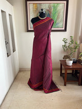 MAITREYI – RICH MAROON AND WOVEN FLORALS IN KANJIVARAM SILK
