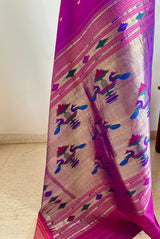 PANYA – MAGENTA PAITHANI WITH ZARI PAISLEYS & MOR KUNDA