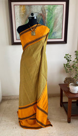 VALLARI – BLACK, MUSTARD AND YELLOW CHECKS IN KANJIVARAM SILK