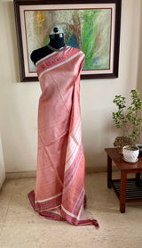NALINIKA – WOVEN PEACOCKS ON PEACH KANJIVARAM SILK