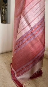 NALINIKA – WOVEN PEACOCKS ON PEACH KANJIVARAM SILK
