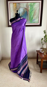 SARASU- MAUVE KORVAI KANJIVARAM SAREE WITH NAVY PAISLEY BORDER