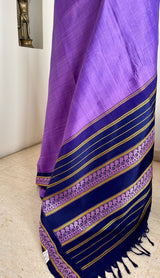 SARASU- MAUVE KORVAI KANJIVARAM SAREE WITH NAVY PAISLEY BORDER