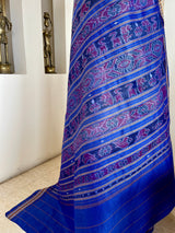 SUSHRITA – CREAM KHANDUA TUSSAR WITH RUDRAKSHA BORDER AND BANDHA AANCHAL