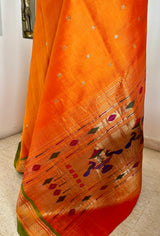 AYUSHA – REGAL ORANGE PAITHANI WITH MOR KUNDA AANCHAL