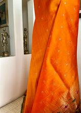 AYUSHA – REGAL ORANGE PAITHANI WITH MOR KUNDA AANCHAL