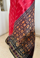 KARNIKA – MAROON BLACK KHANDUA PATLI WITH TEMPLE BORDER