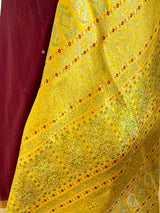 SHACHI – MAROON BOMKAI SILK WITH RUDRAKSHA BORDER AND DECORATIVE AANCHAL