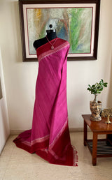 KAARUNYA – PINK KANJIVARAM SAREE WITH SILVER ZARI FLORALS