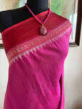 KAARUNYA – PINK KANJIVARAM SAREE WITH SILVER ZARI FLORALS
