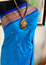 VASINI- BLUE PAITHANI WITH MOR KUNDA AANCHAL DETAIL