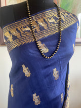 ARCHISHA - NAVY SWARNACHARI WITH WOVEN STORY SCENES