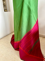 VAANATHI – GREEN KANJIVARAM WITH MAROON AND ORANGE DETAIL