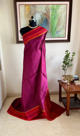 AAHNA – MAGENTA KANJIVARAM WITH MAROON AND OCHRE DETAIL