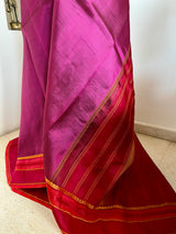 AAHNA – MAGENTA KANJIVARAM WITH MAROON AND OCHRE DETAIL