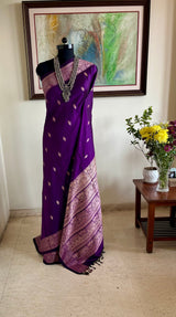 RANJITA – PURPLE KANJIVARAM WITH DIAMOND THREAD MOTIFS