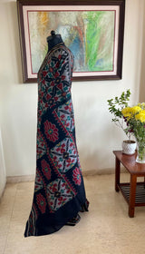 SMITANJALI - GREY ODISHA HANDLOOM COTTON SAREE WITH IKAT MOTIFS