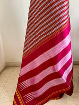 ALAIYA- NEVER WORN KORVAI KANJIVARAM WITH CHECKS AND CHEVRON BORDER