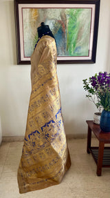 NAVIRA - SWARNACHARI WITH MAIDEN MOTIFS, MYTHOLOGICAL BORDER AND AANCHAL