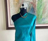 PRAVIKA – BLUE KANJIVARAM WITH TEMPLE BORDER AND ZARI AANCHAL