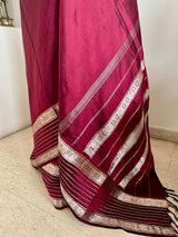 PAURAVI – RICH MAROON KANJIVARAM SILK SAREE WITH SILVER ZARI