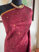 SHRAVIKA – MAROON KANJIVARAM SILK WITH GOLDEN WOVEN CONTRAST