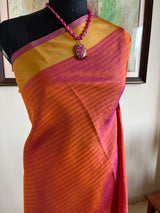 PAVISHA - LIGHTWEIGHT RUST BROWN KANJIVARAM WITH GREEN AANCHAL