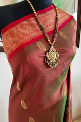 CHARUMATI - CHOCOLATE BROWN PAITHANI MOR KUNDA MASTERPIECE