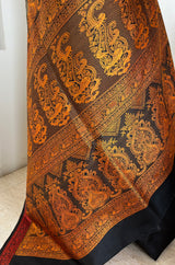 PRANAYA – BLACK KANJIVARAM SILK SAREE WITH RUST BORDER