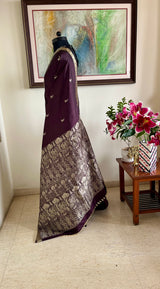 PAVANYA – UNIQUE KANJIVARAM SAREE WITH VILLAGE SCENE AANCHAL