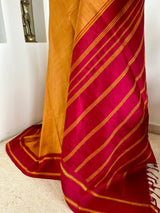 PRADYUMNAA – NINE-YARD MUSTARD GOLD KORVAI KANJIVARAM SAREE