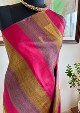 PALGUNIKA – MULTICOLOURED KANJIVARAM WITH ZARI TEMPLE AND PAISLEY MOTIFS
