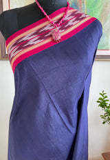 PADMAGINI – NAVY KORVAI KANJIVARAM WITH IKKAT ZARI BORDER